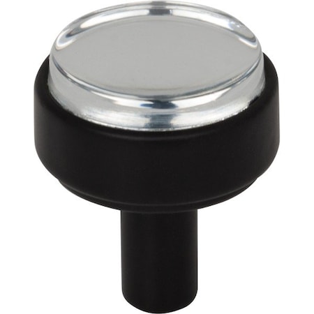 Jeffrey Alexander 1-1/8" Diameter Matte Black Carmen Cabinet Knob 775MB